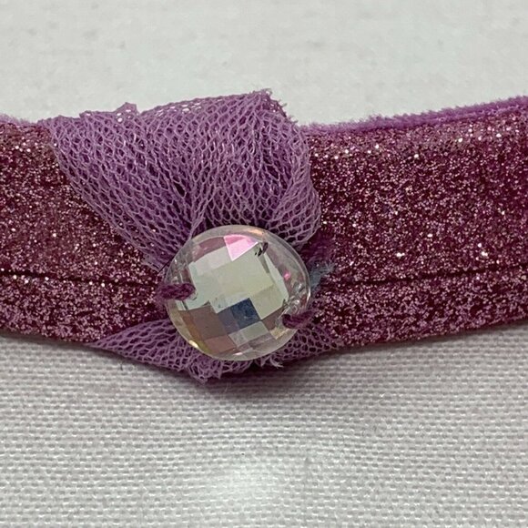 Disney Parks - Pink Glitter Minnie Mouse Headband Ears with Sparkly Gem on on to - Picture 11 of 12